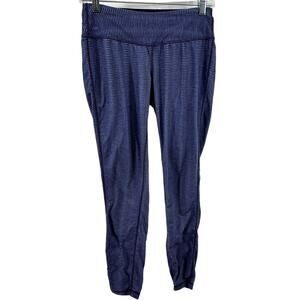 prAna Striped Leggings Pull On Stretch Skinny Athletic Yoga Workout Purple Small